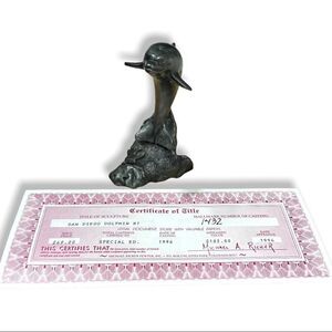 MICHAEL A. RICKER Swimming Dolphins #1 Signed Pewter Figure Ocean | Certified